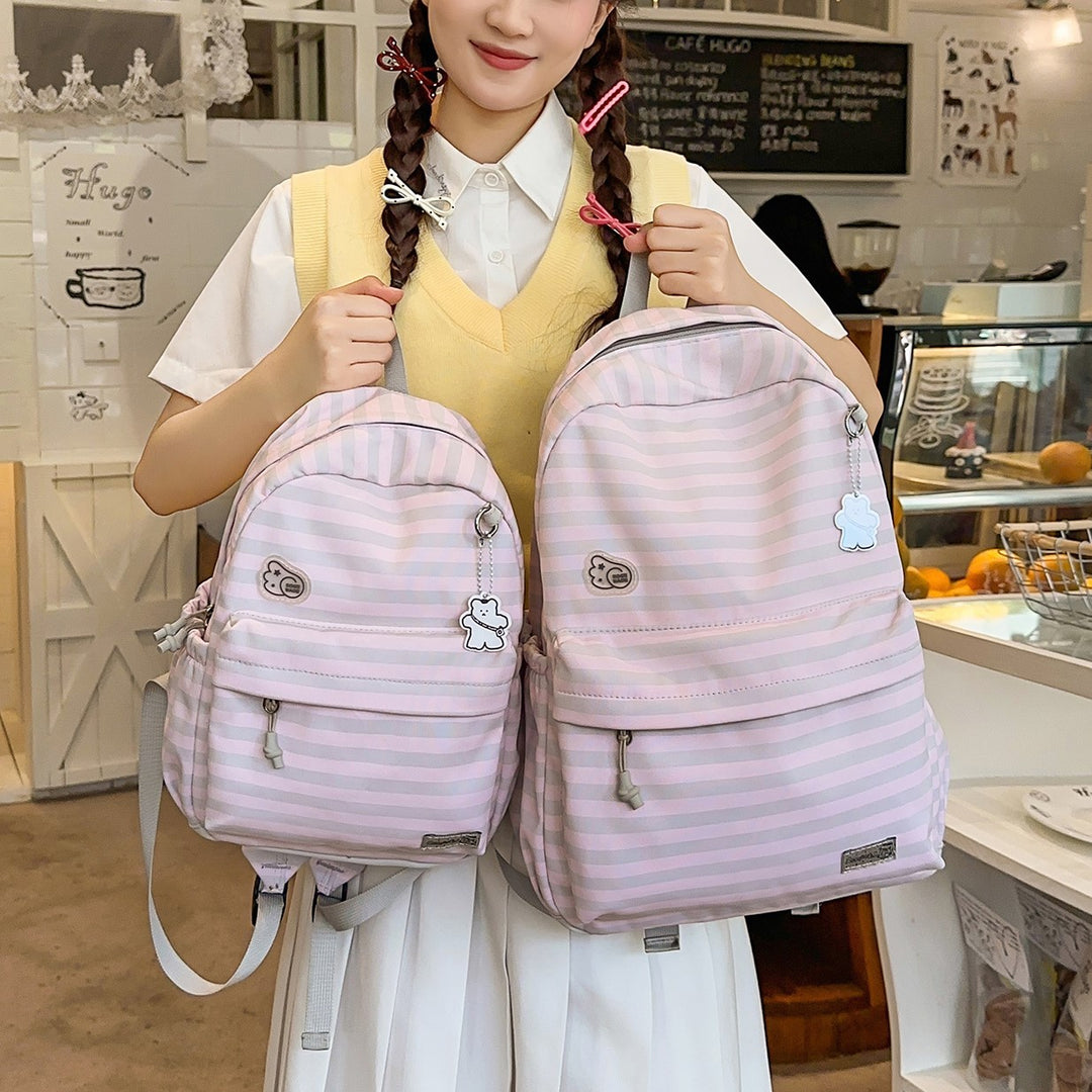 Cute Cartoon Design Striped Backpack Kalsten