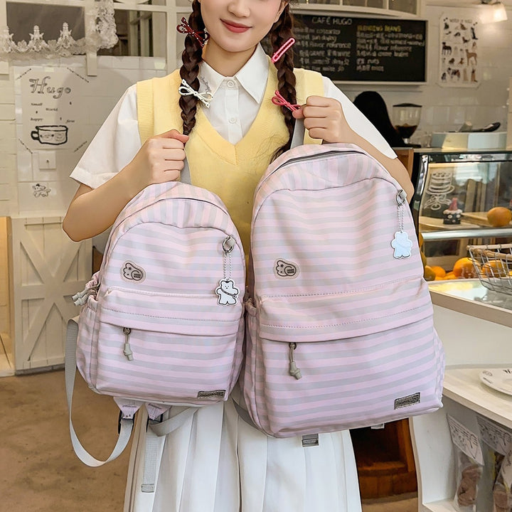 Cute Cartoon Design Striped Backpack Kalsten