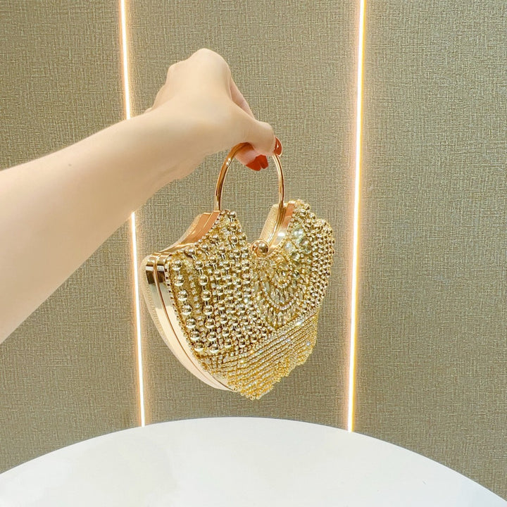 Decorative Rhinestone-Accented Evening Handbag