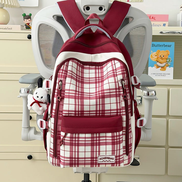 Stylish Checkered Patterned Backpack Kalsten