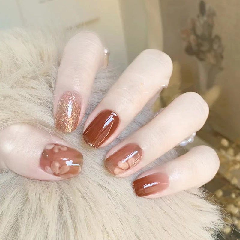 Artistic Floral Press-On Nail Design  1791804034