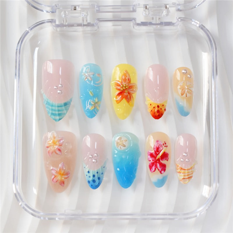 Artistic 3D Floral Nail Art Extensions Kalsten