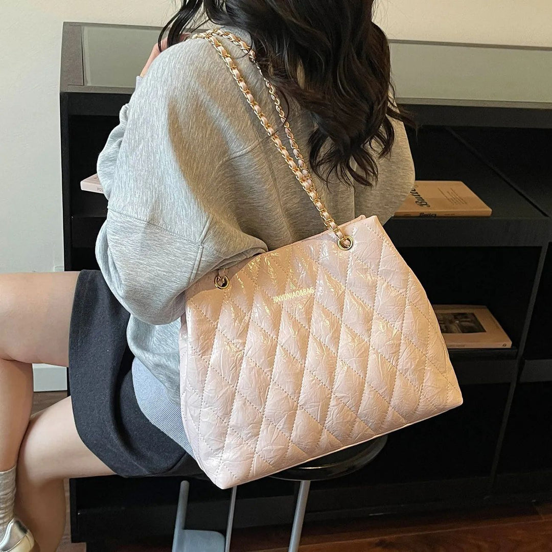 Quilted Chain-Detail Tote Bag Kalsten