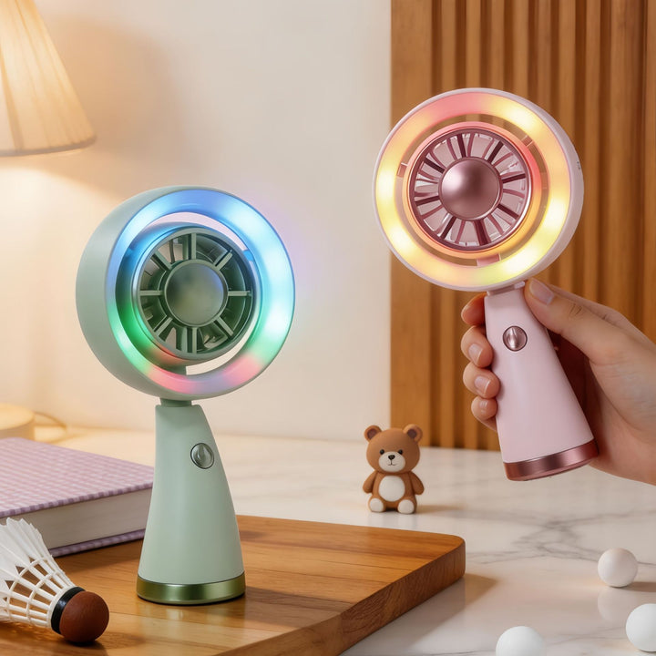 Ladies portable fan with LED light Kalsten