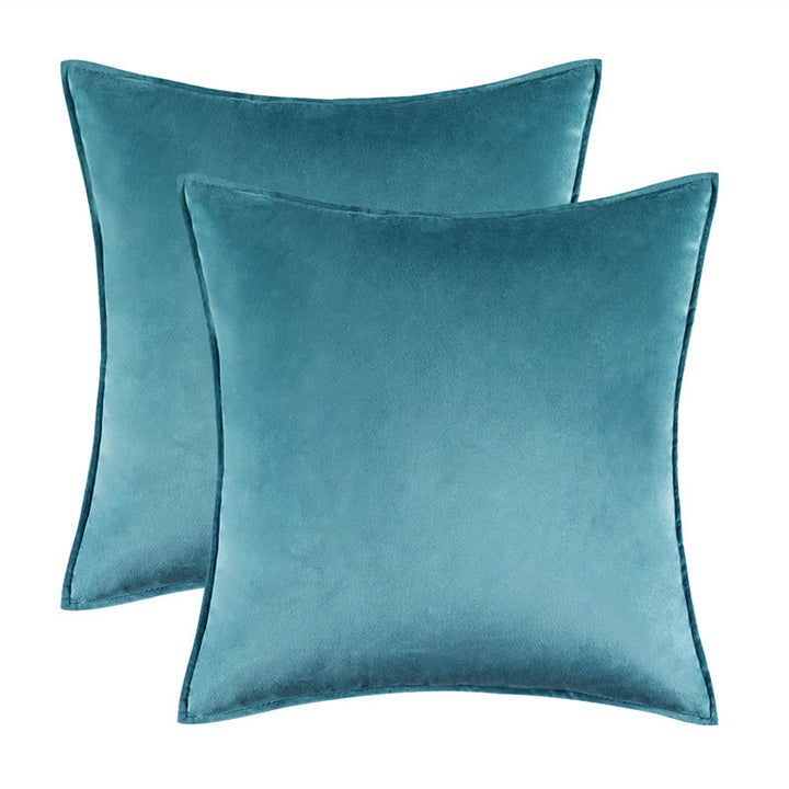 Plush Velvet Square Decorative Pillow Cover Pair with Knife-Edge Seam and Hidden Zipper