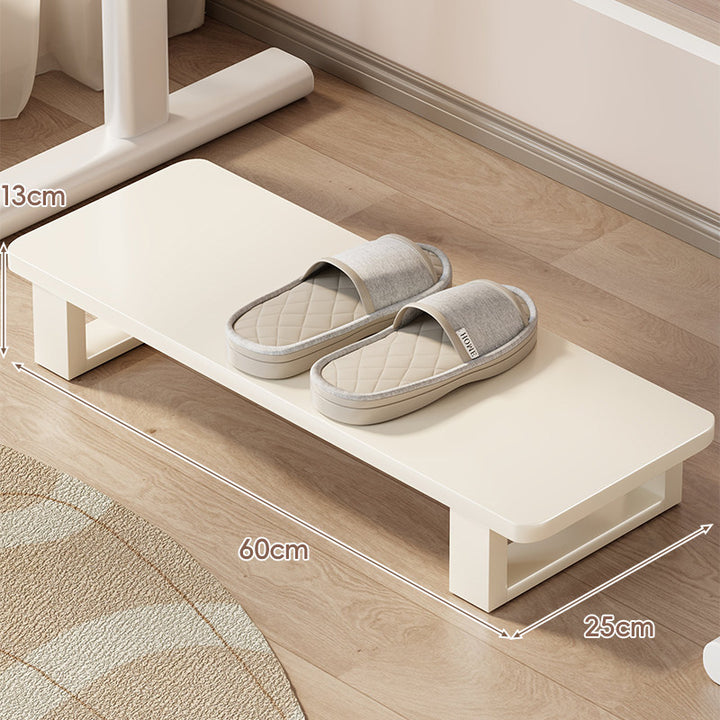 Low Wooden Slipper Platform and Entryway Shoe Shelf Organizer