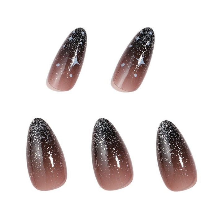 Artistic Ombre Press-On Nail Set with Celestial Design Kalsten