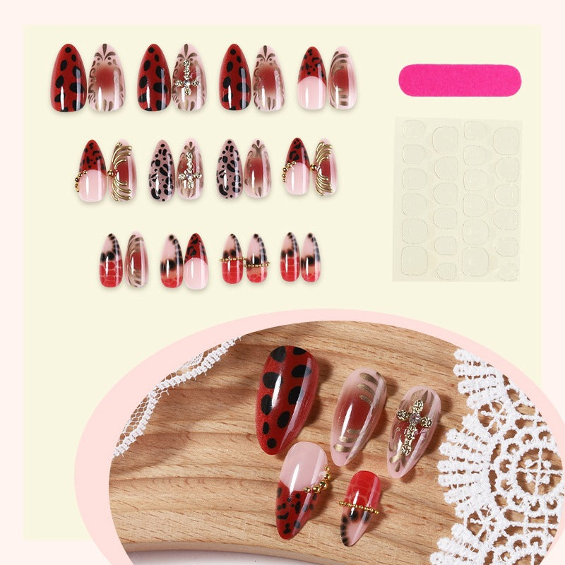 Creative nail art set with playful ladybug and glitter accents Kalsten