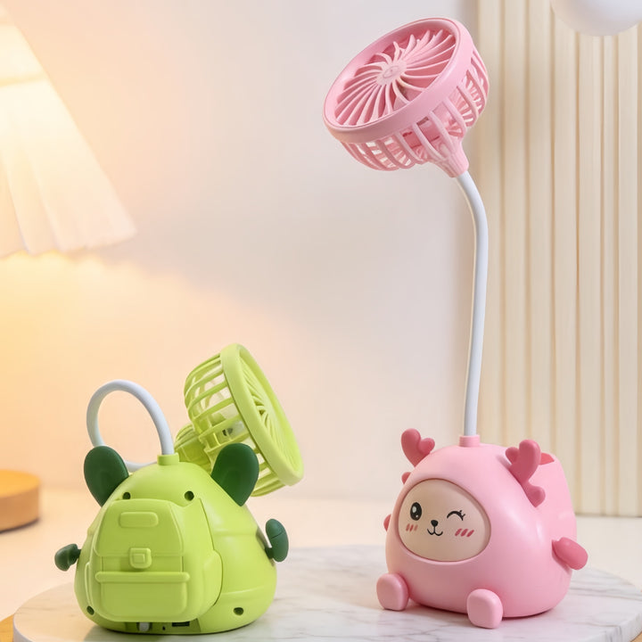 Ladies desk lamp with integrated mini fan Kalsten