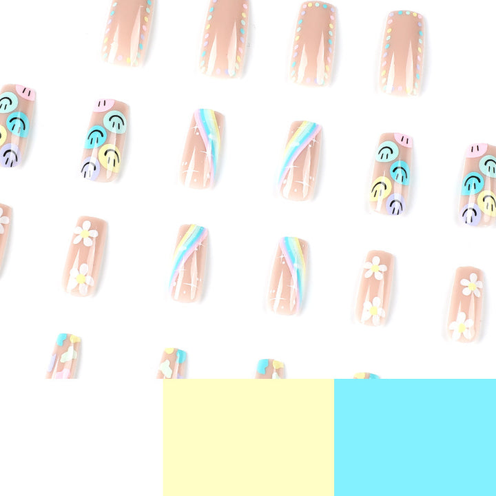 Artful Nail Art with Flower and Smiley Motifs Kalsten