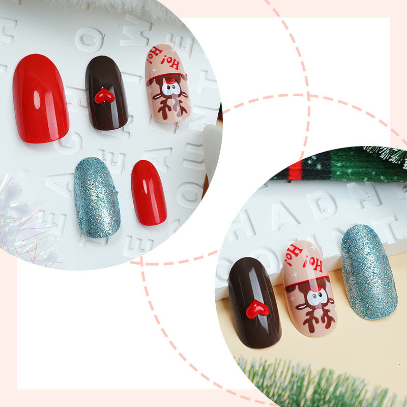 Creative Holiday-Themed Press-On Nail Art Set Kalsten