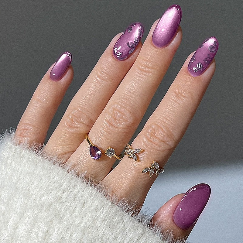 Acrylic nail set with exquisite design and noble accents Kalsten