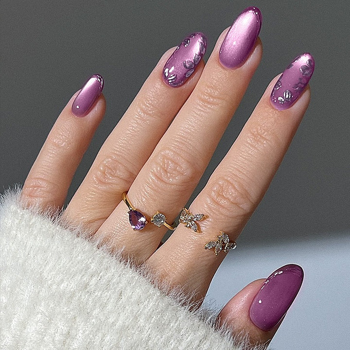 Acrylic nail set with exquisite design and noble accents Kalsten