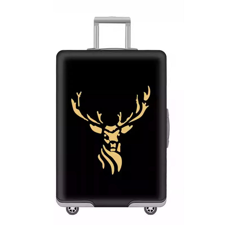 Unisex nan elastic motif suitcase cover made of stretchable polyester with handle and wheel openings Kalsten