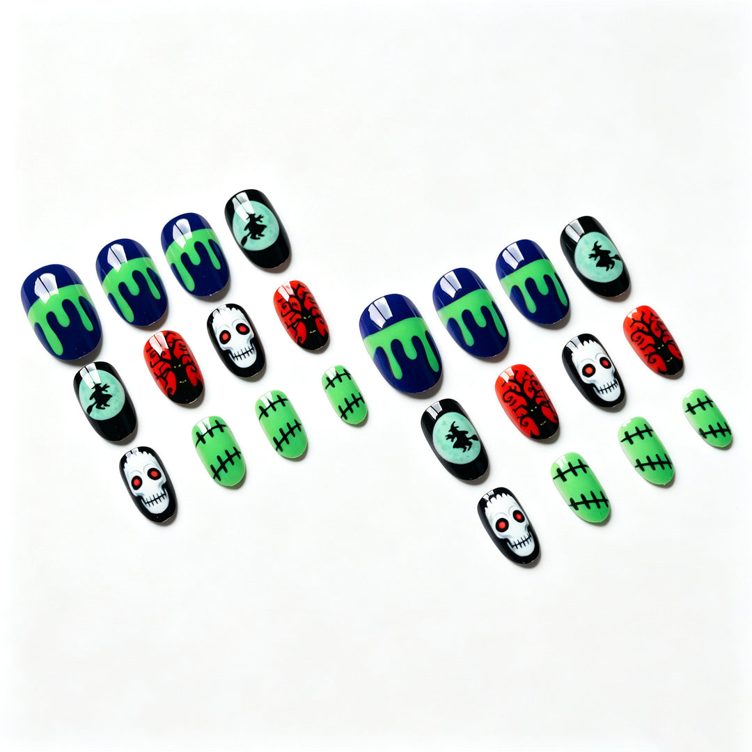 Halloween-Themed Artistic Nail Art