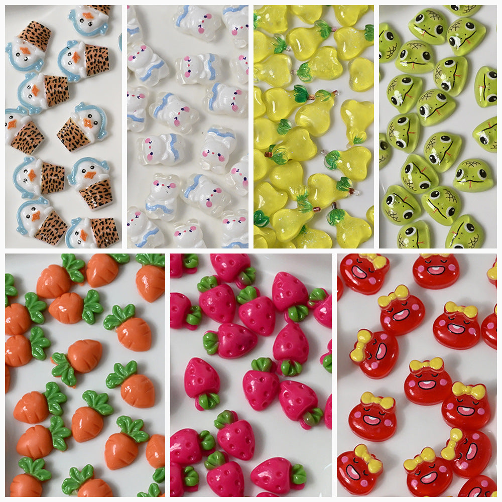 3D Fruit-Themed Nail Art Charms Set