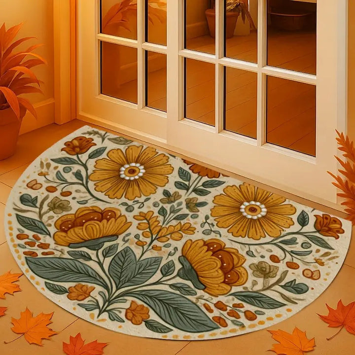 Floral Themed Welcome Mat Kalsten