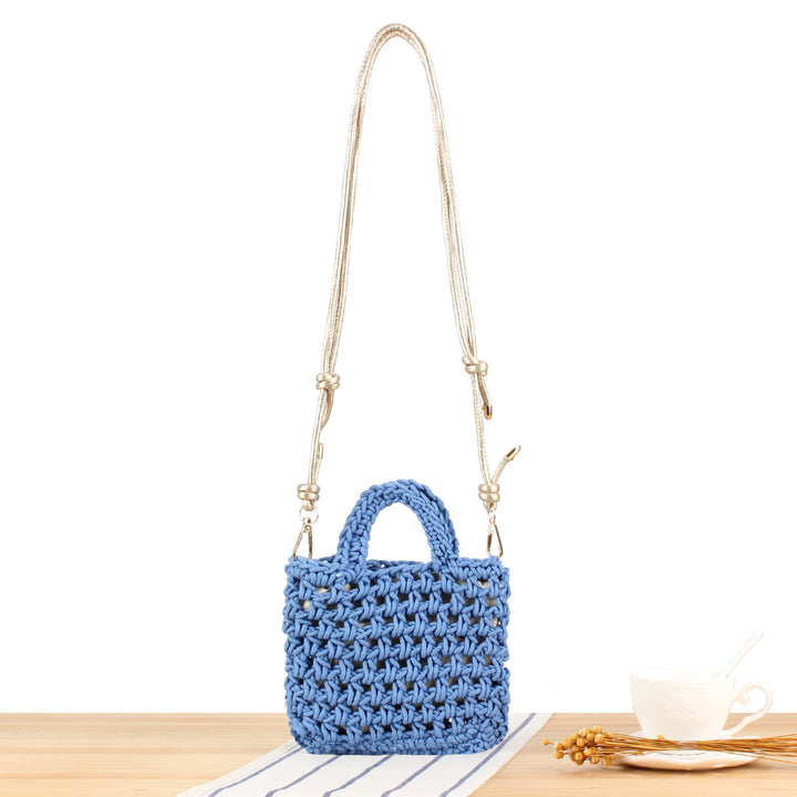 Handbag Made of Handmade Macrame with Adjustable Shoulder Strap Kalsten