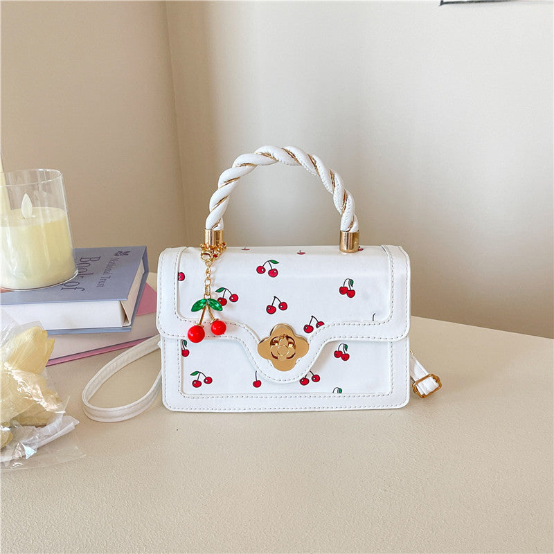 Playful Cherry Print Mini Satchel Handbag Kalsten