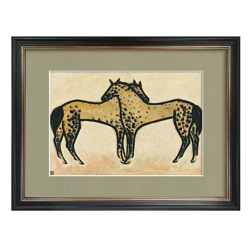 Artistic framed horse illustration