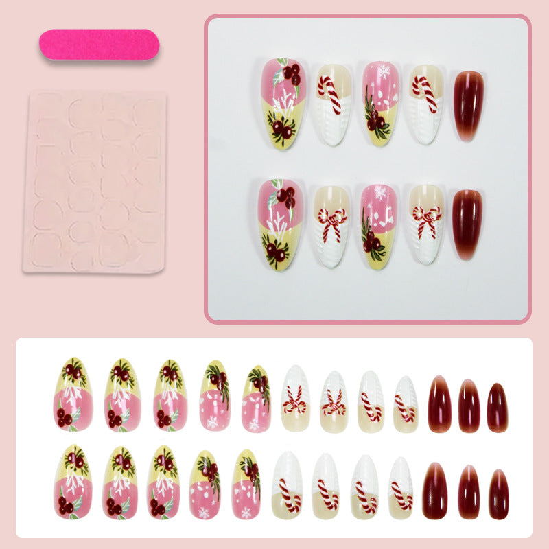Artificial nail set with festive snowmen and Christmas motifs Kalsten