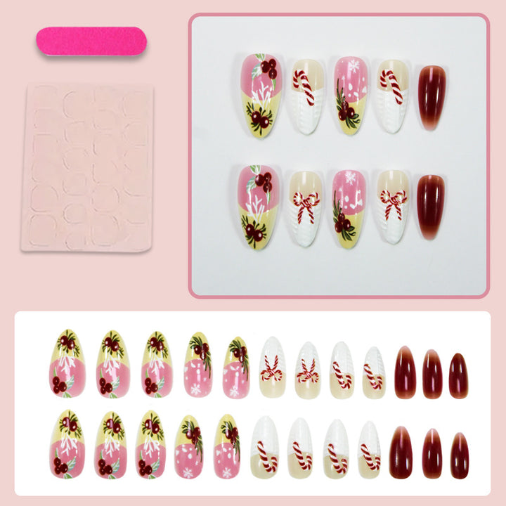Artificial nail set with winter and festive designs Kalsten