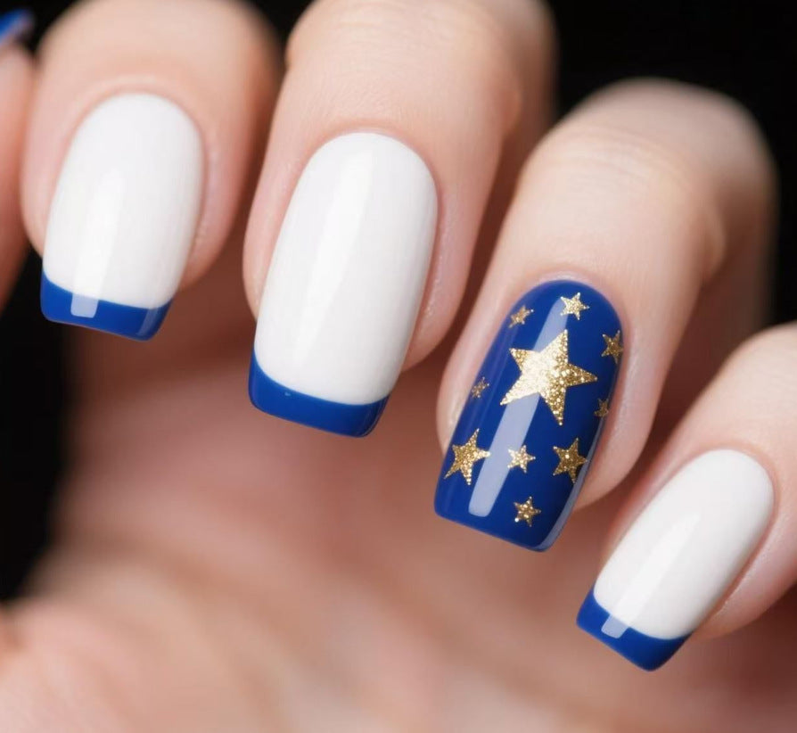 Star-Embellished Acrylic Nail Extensions Kalsten