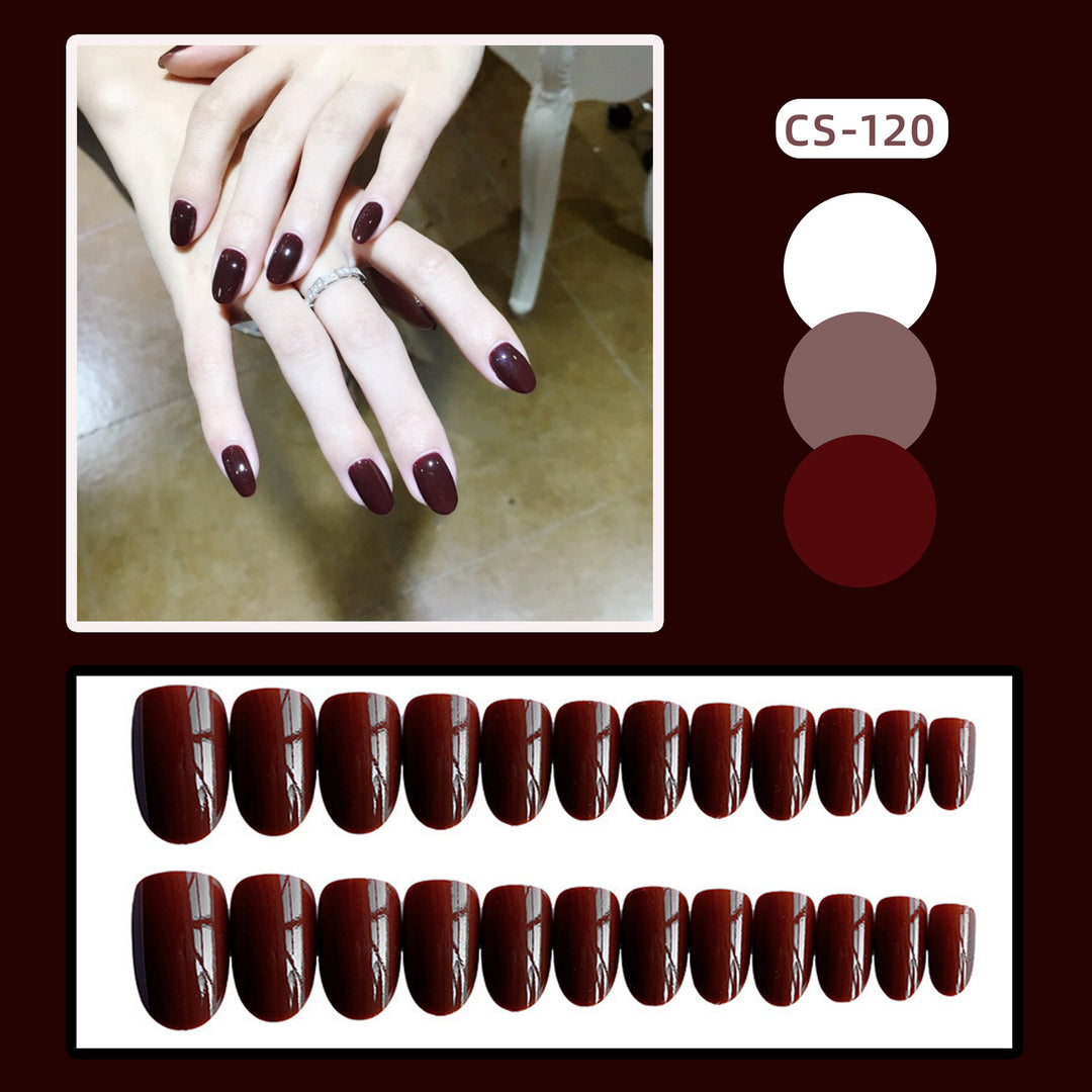 Elegant Glossy Almond-Shaped Press-On Nails