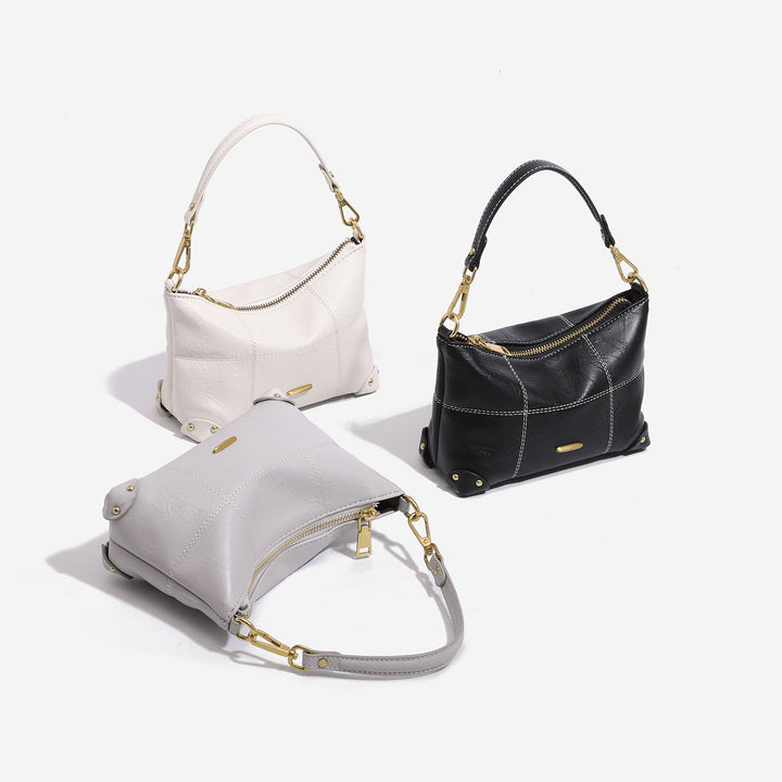 Elegant Leather Handbag with Structured Design