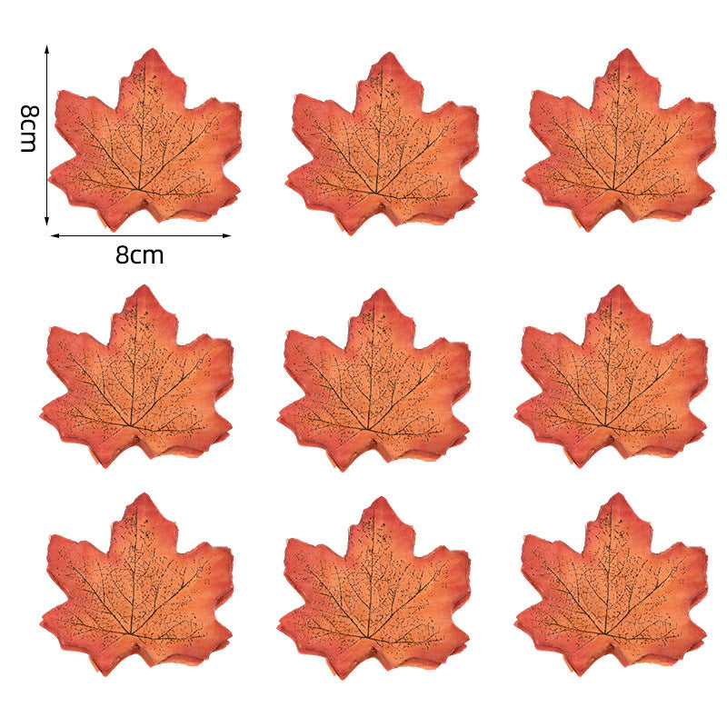 Artificial maple leaves table decoration made of flexible PU for autumn arrangements