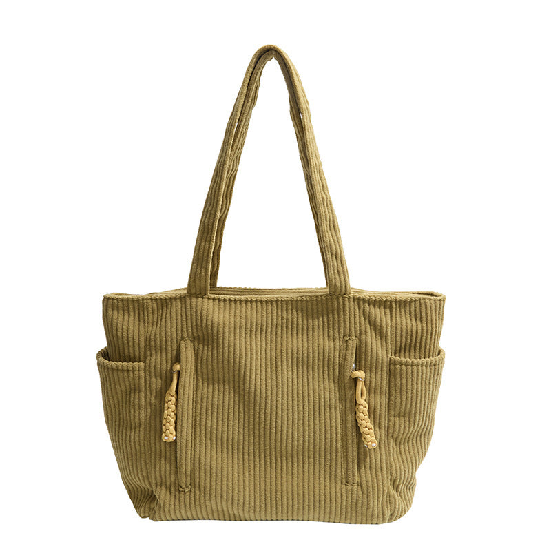Corduroy Multi-Pocket Tote Bag Kalsten