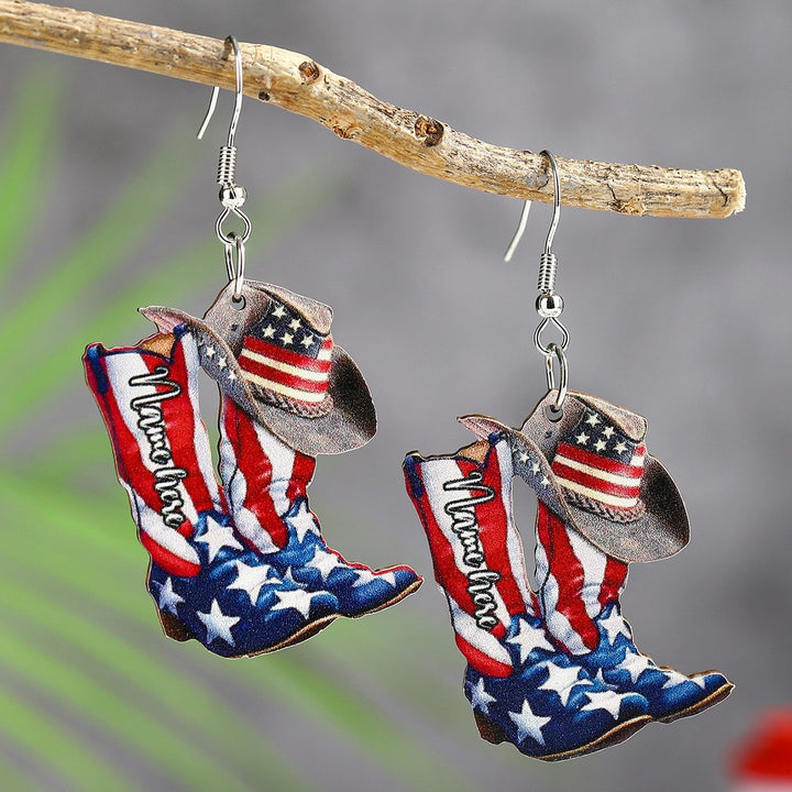 Women's eye-catching statement earrings can shape with flag motif Kalsten