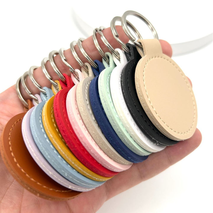 Premium Leather Round Keychain Kalsten