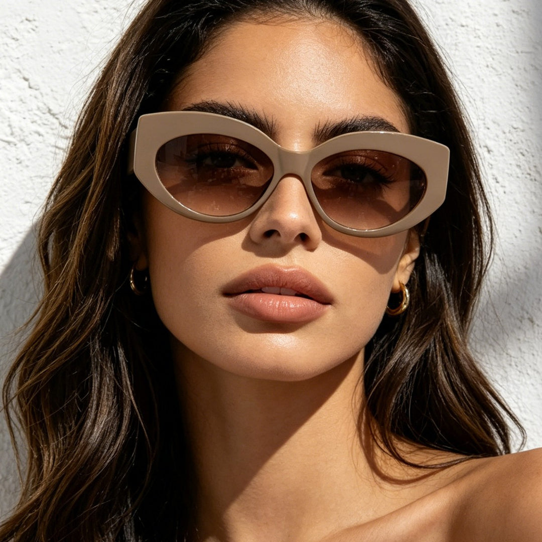 Ladies Cat-Eye Sunglasses with Playful Transparency Design Kalsten