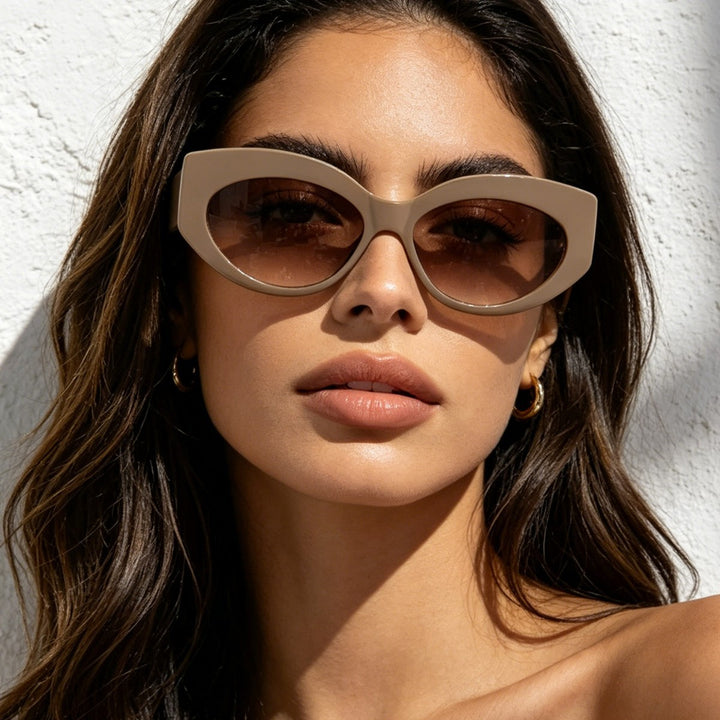 Ladies Cat-Eye Sunglasses with Playful Transparency Design Kalsten