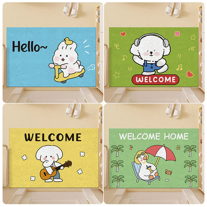 Cartoon-Themed Welcome Mat