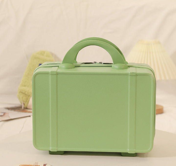 hard-shell travel cosmetic case with double-zip closure top handle and protective feet Kalsten