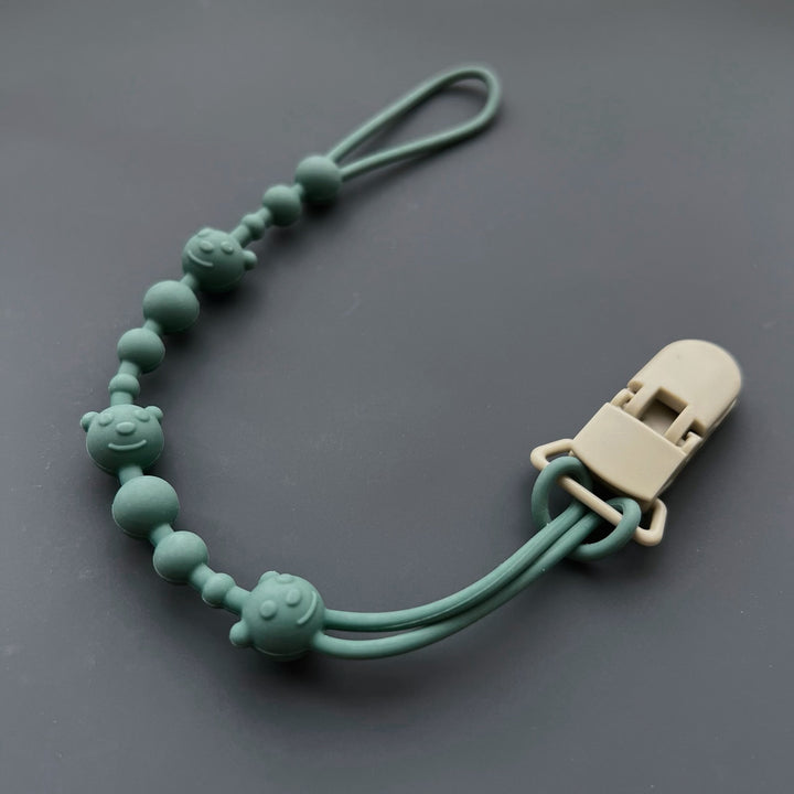 Silicone Beaded Pacifier Clip with Safety Lock