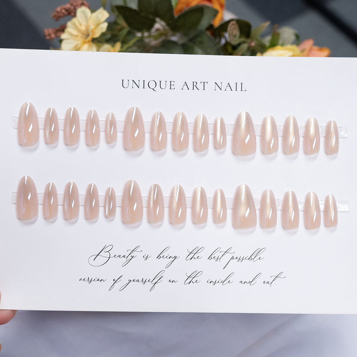 Premium Press-On Nail Set with Natural Finish