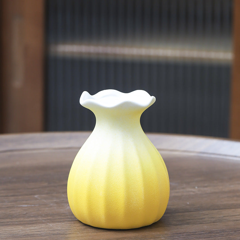 Geometric Faceted Ceramic Flower Vase Kalsten