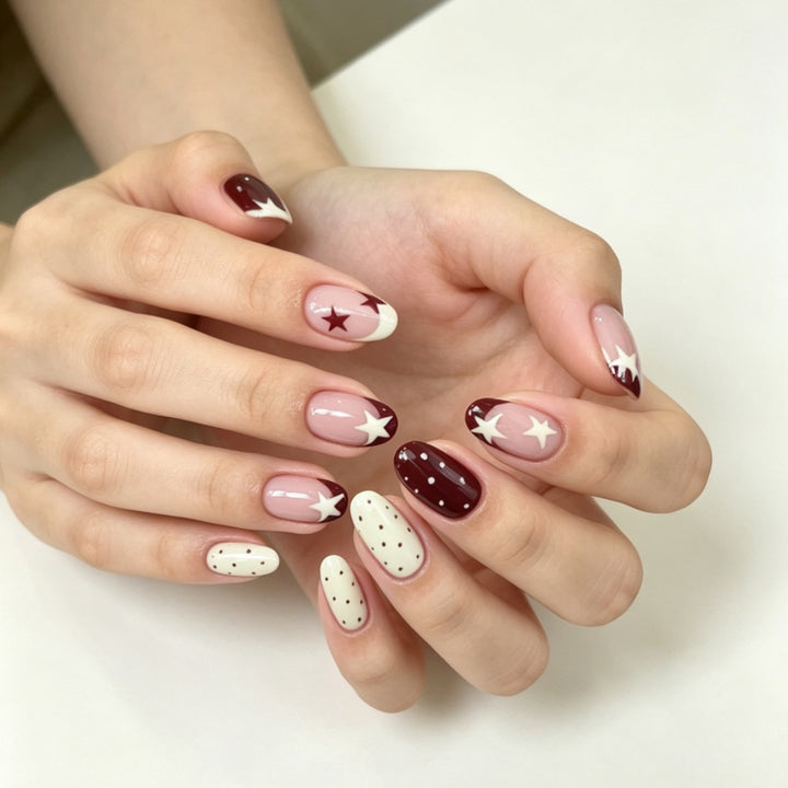 Artistic Star Pattern Press-On Nails Kalsten