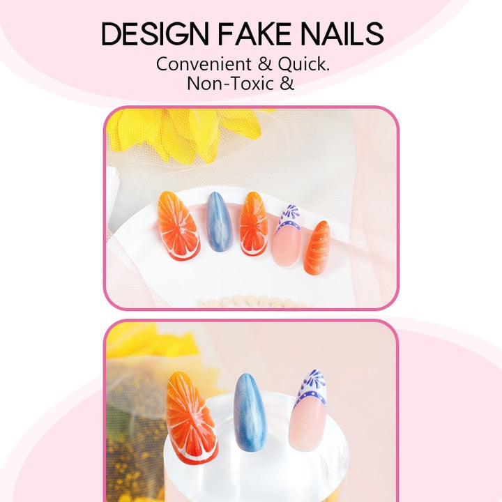 Nail Art Set with Fruity Motifs and Colorful Designs Kalsten