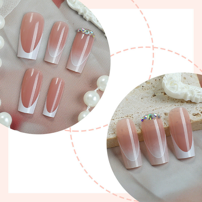 Artificial nail set with elegant ombre accents and seductive rhinestones Kalsten