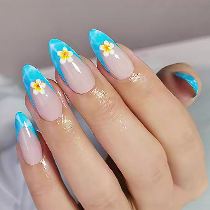 Creative artificial nails with floral accents Kalsten