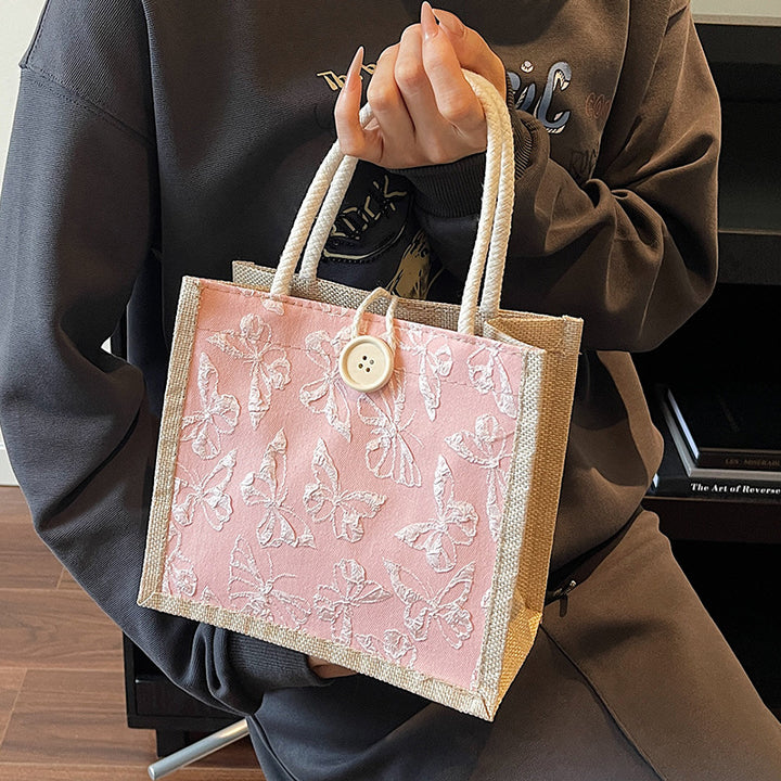 Butterfly Embroidered Fabric Tote