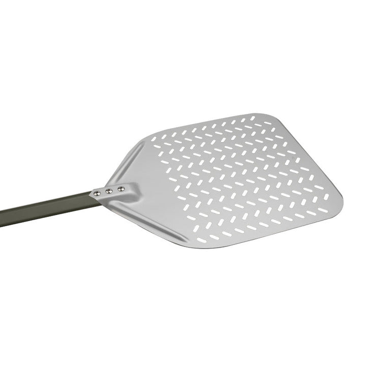 perforated aluminum pizza peel with long ergonomic reinforced handle Kalsten