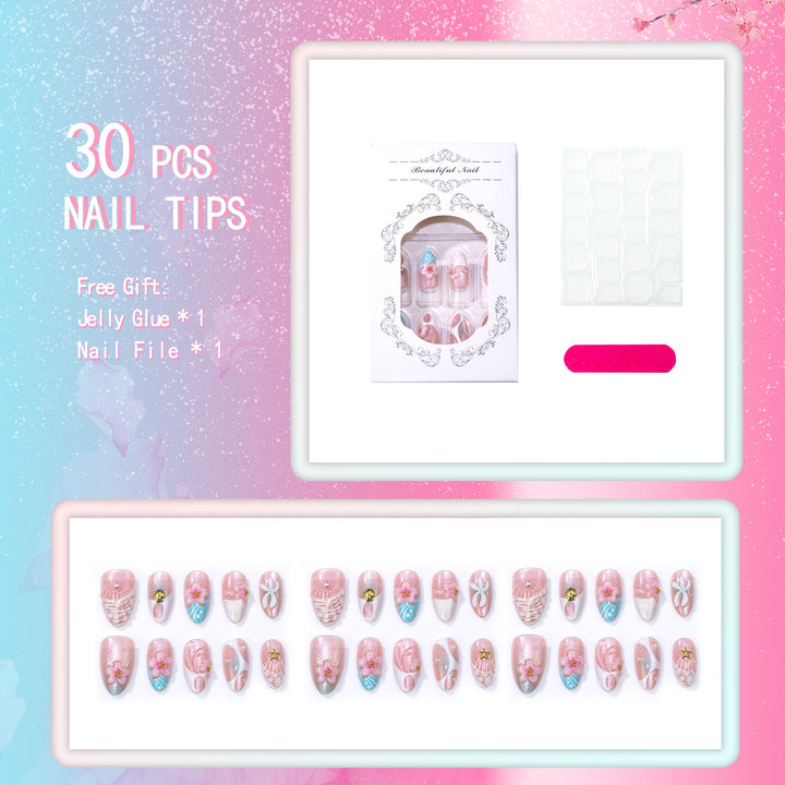 Decorative Coastal-Inspired Press-On Nail Set