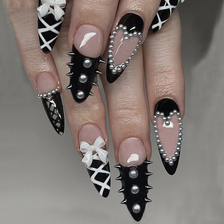 Acrylic nail set with creative, sparkling accents Kalsten