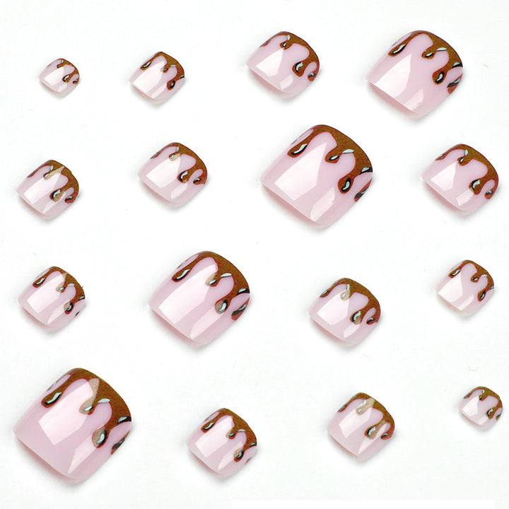 Creative nail art in chocolate glaze design Kalsten