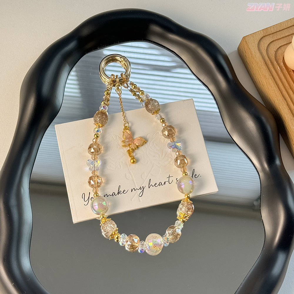 Elegant Butterfly Charm Beaded Keychain Kalsten